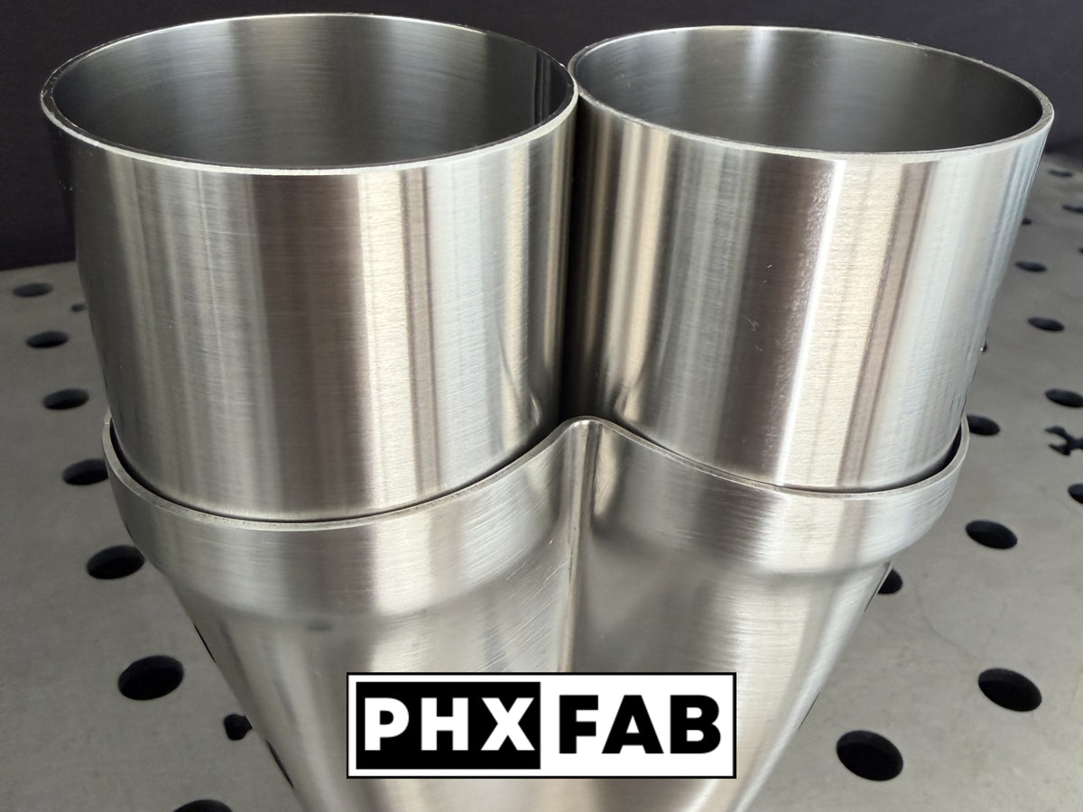 1 3/4" Inlet 2 1/4" Outlet 2 Into 1 Weld On Merge Collector 304 Stainless Steel