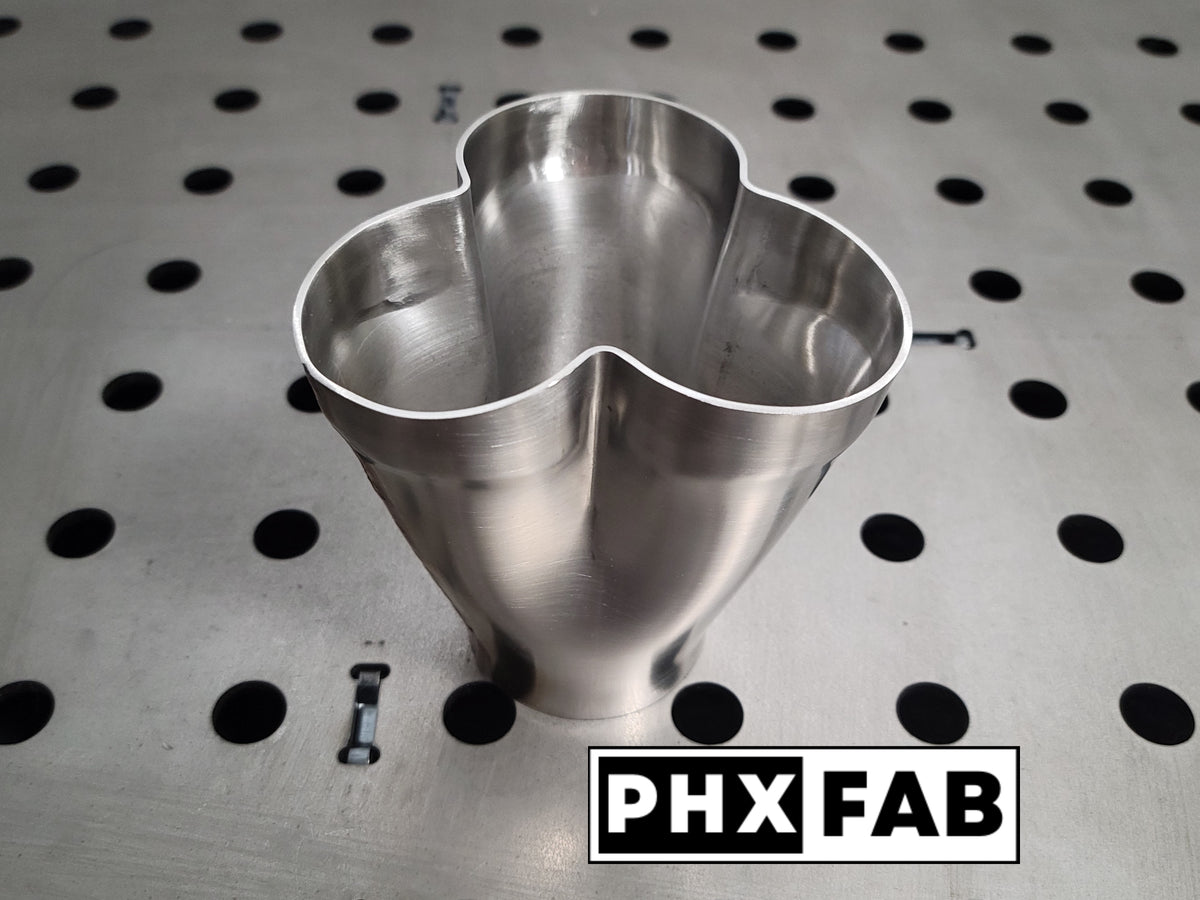 1 7/8" Inlet 2 1/8" Outlet 3 Into 1 Weld On Merge Collector 304 Stainless Steel