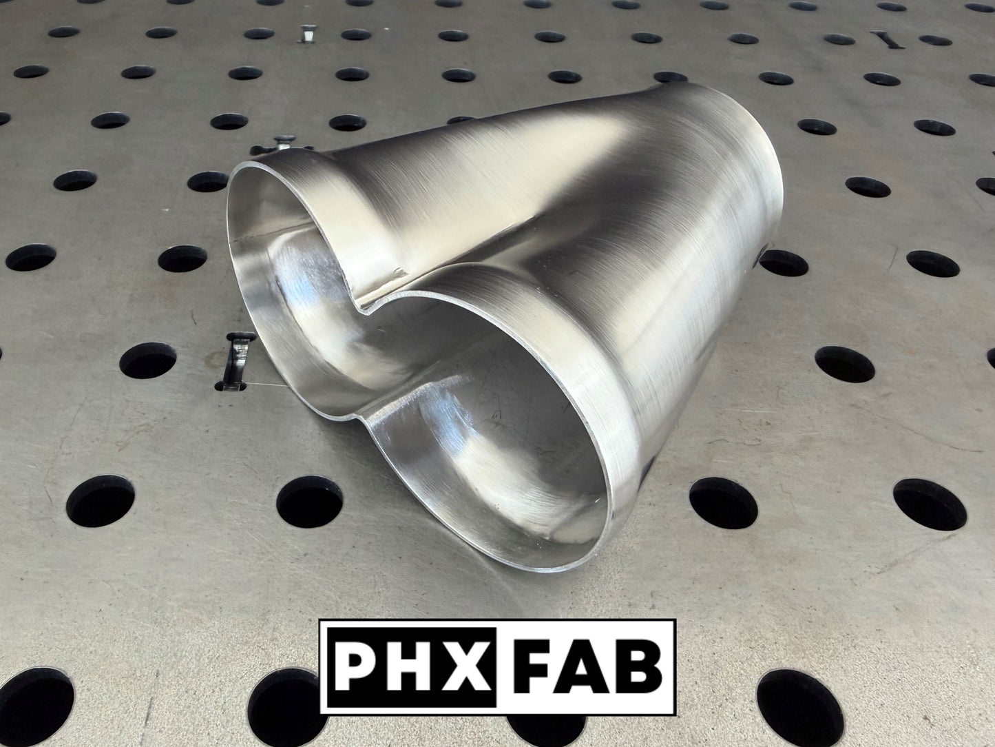 2 1/2" Inlet 2 1/2" Outlet 2 Into 1 Weld On Merge Collector 304 Stainless Steel