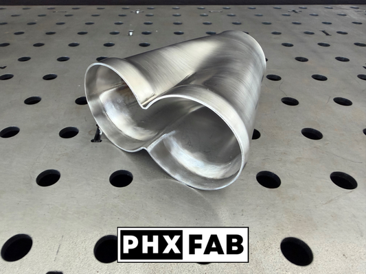 3 1/2" Inlet 5" Outlet 2 Into 1 Weld On Merge Collector 304 Stainless Steel