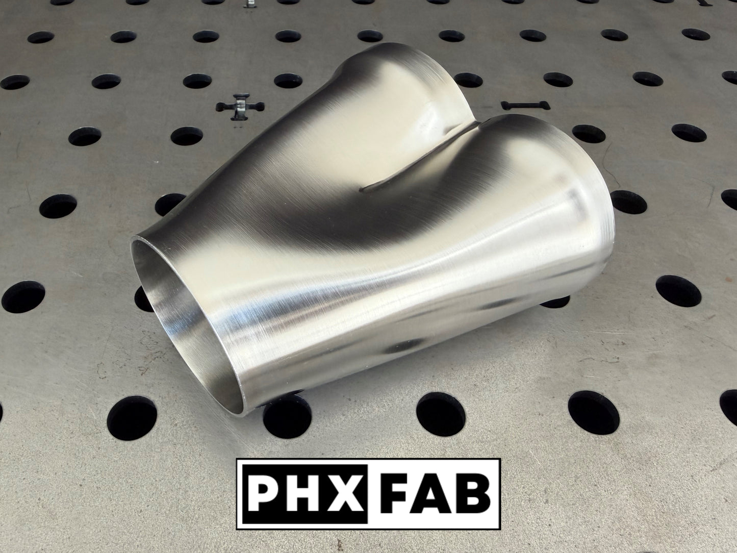 2 1/2" Inlet 2 1/2" Outlet 2 Into 1 Weld On Merge Collector 304 Stainless Steel