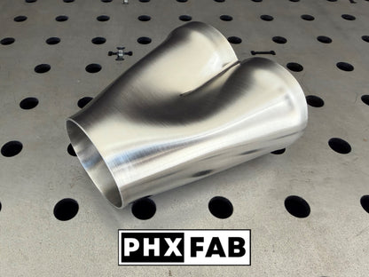 2 1/2" Inlet 2 1/2" Outlet 2 Into 1 Weld On Merge Collector 304 Stainless Steel