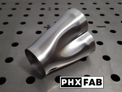 1 1/2" Inlet 2 1/4" Outlet 3 Into 1 Weld On Merge Collector 304 Stainless Steel