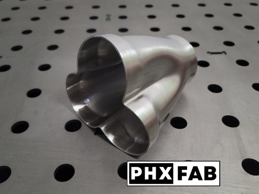 1 1/2" Inlet 2 1/8" Outlet 3 Into 1 Weld On Merge Collector 304 Stainless Steel