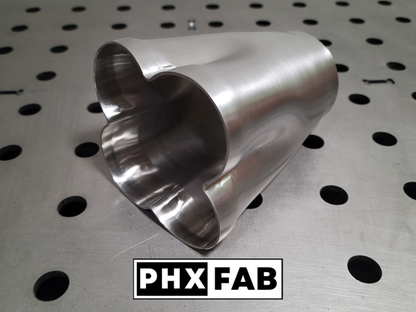 1 3/4" Inlet 2 3/4" Outlet 4 Into 1 Weld On Merge Collector 304 Stainless Steel