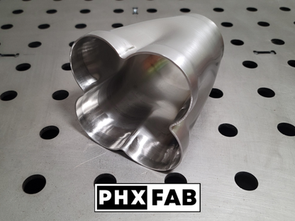 1 5/8" Inlet 2 5/8" Outlet 4 Into 1 Weld On Merge Collector 304 Stainless Steel