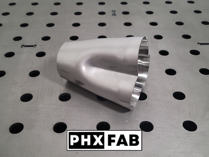 1 7/8" Inlet 2 3/8" Outlet 3 Into 1 Weld On Merge Collector 304 Stainless Steel