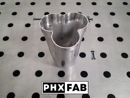 1 7/8" Inlet 2 1/4" Outlet 3 Into 1 Weld On Merge Collector 304 Stainless Steel