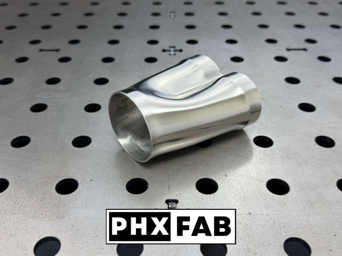 1 3/4" Inlet 2 1/4" Outlet 2 Into 1 Weld On Merge Collector 304 Stainless Steel