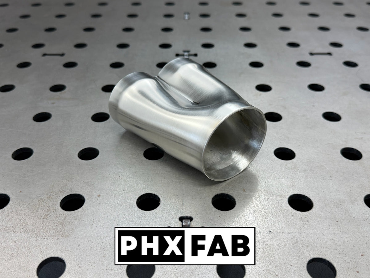 1 3/4" Inlet 2 1/4" Outlet 2 Into 1 Weld On Merge Collector 304 Stainless Steel