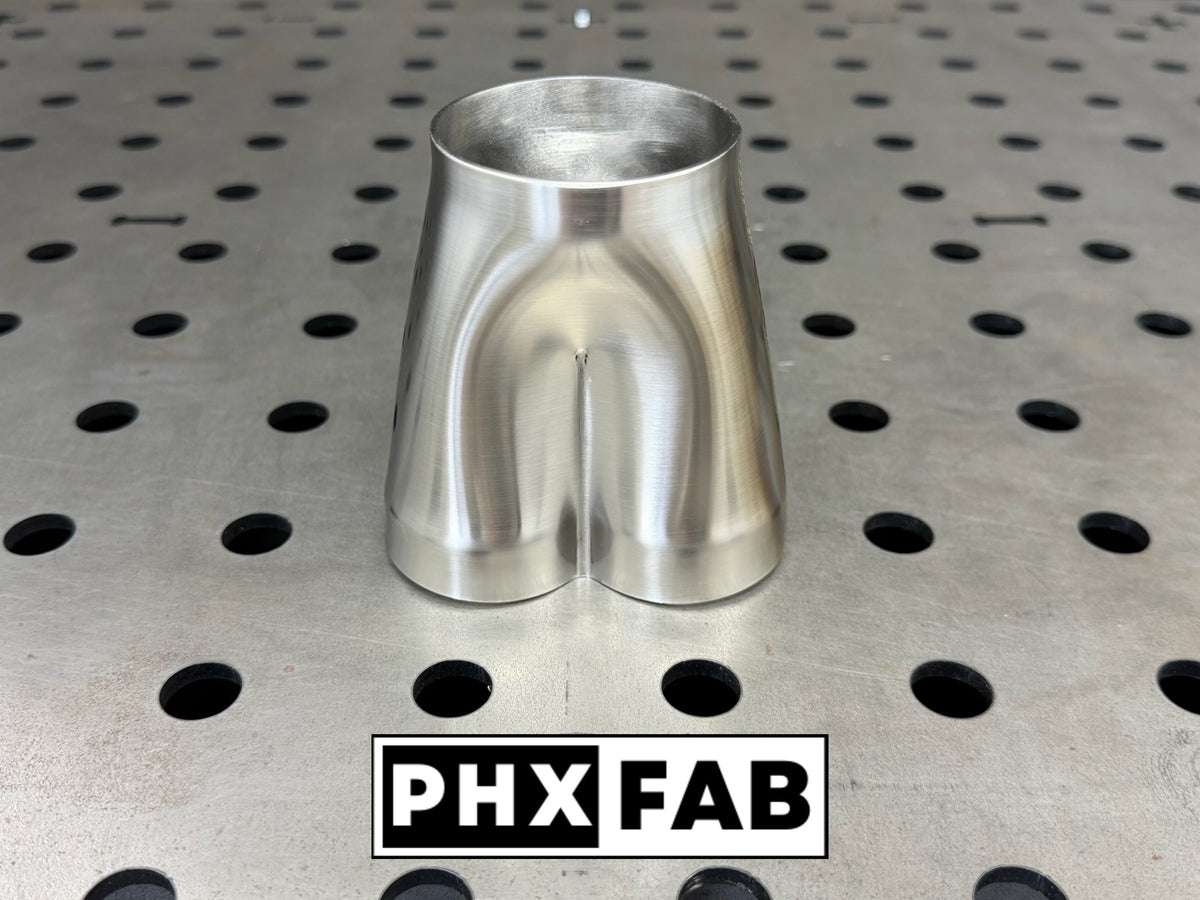 1 3/4" Inlet 2 1/4" Outlet 2 Into 1 Weld On Merge Collector 304 Stainless Steel