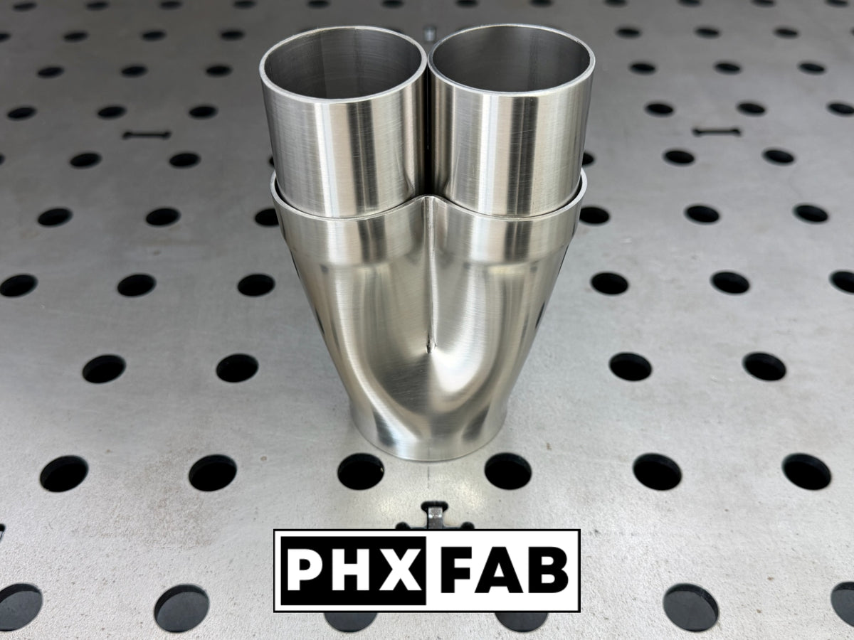 2" Inlet 2 1/4" Outlet 2 Into 1 Weld On Merge Collector 304 Stainless Steel