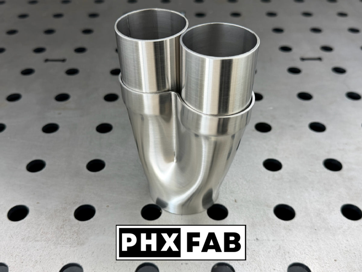 2" Inlet 2 1/4" Outlet 2 Into 1 Weld On Merge Collector 304 Stainless Steel