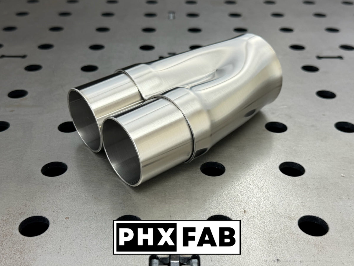 2" Inlet 2 1/4" Outlet 2 Into 1 Weld On Merge Collector 304 Stainless Steel