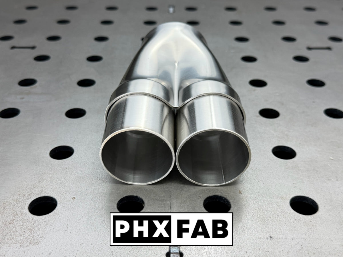 2" Inlet 2 1/4" Outlet 2 Into 1 Weld On Merge Collector 304 Stainless Steel