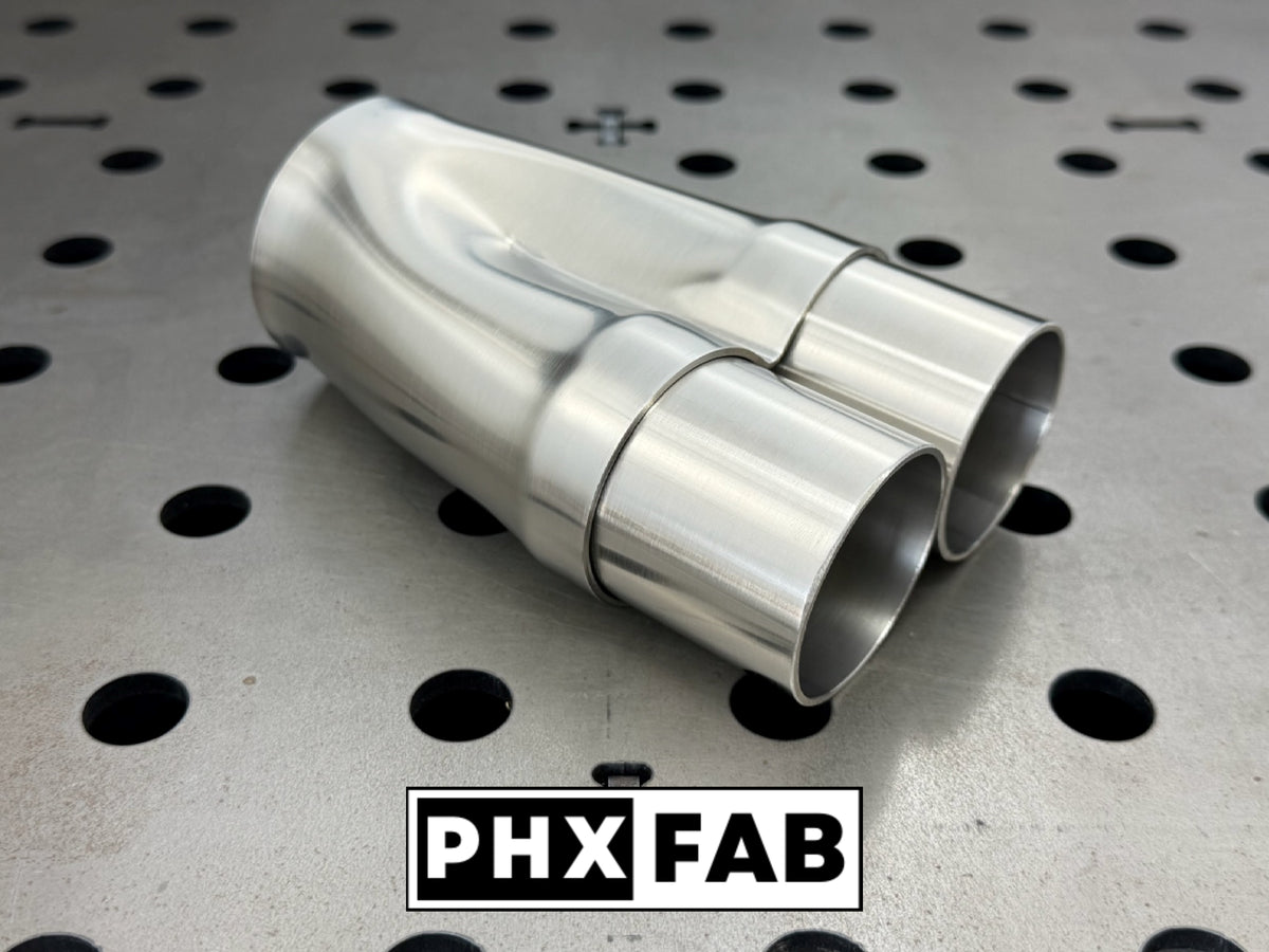 2" Inlet 2 1/4" Outlet 2 Into 1 Weld On Merge Collector 304 Stainless Steel
