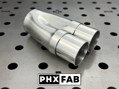 2" Inlet 2 1/4" Outlet 2 Into 1 Weld On Merge Collector 304 Stainless Steel