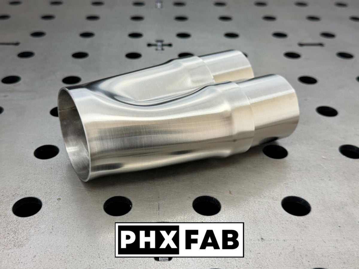 2" Inlet 2 1/4" Outlet 2 Into 1 Weld On Merge Collector 304 Stainless Steel