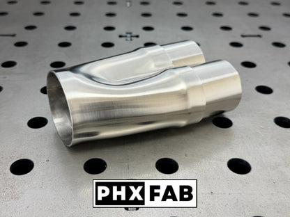 2" Inlet 2 1/4" Outlet 2 Into 1 Weld On Merge Collector 304 Stainless Steel