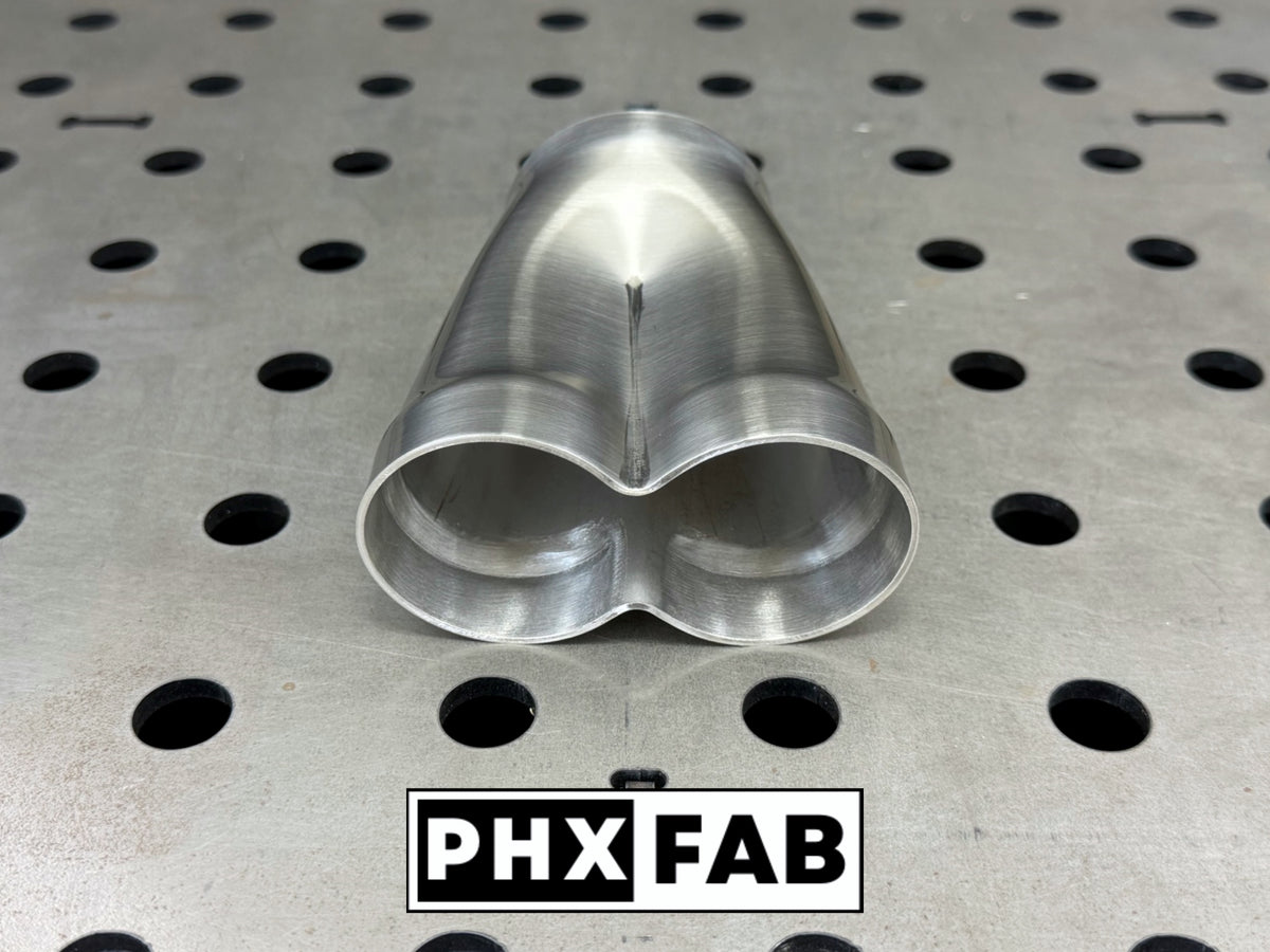 2" Inlet 2 1/4" Outlet 2 Into 1 Weld On Merge Collector 304 Stainless Steel