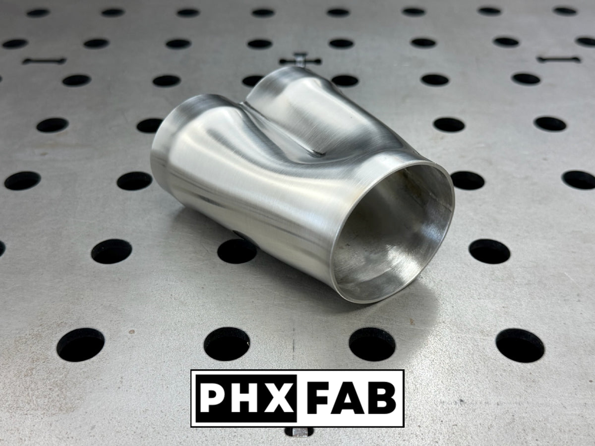 2" Inlet 2 1/4" Outlet 2 Into 1 Weld On Merge Collector 304 Stainless Steel