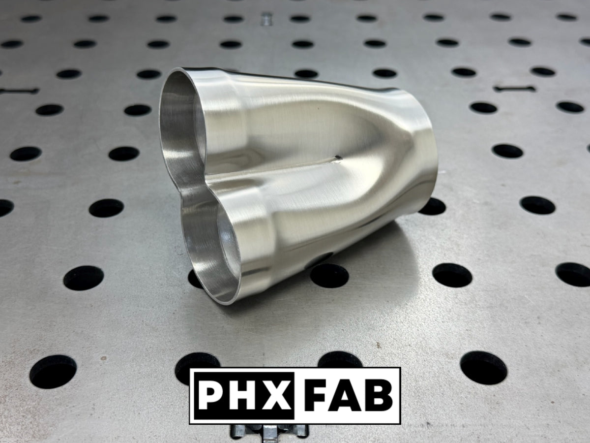 2" Inlet 2 1/4" Outlet 2 Into 1 Weld On Merge Collector 304 Stainless Steel