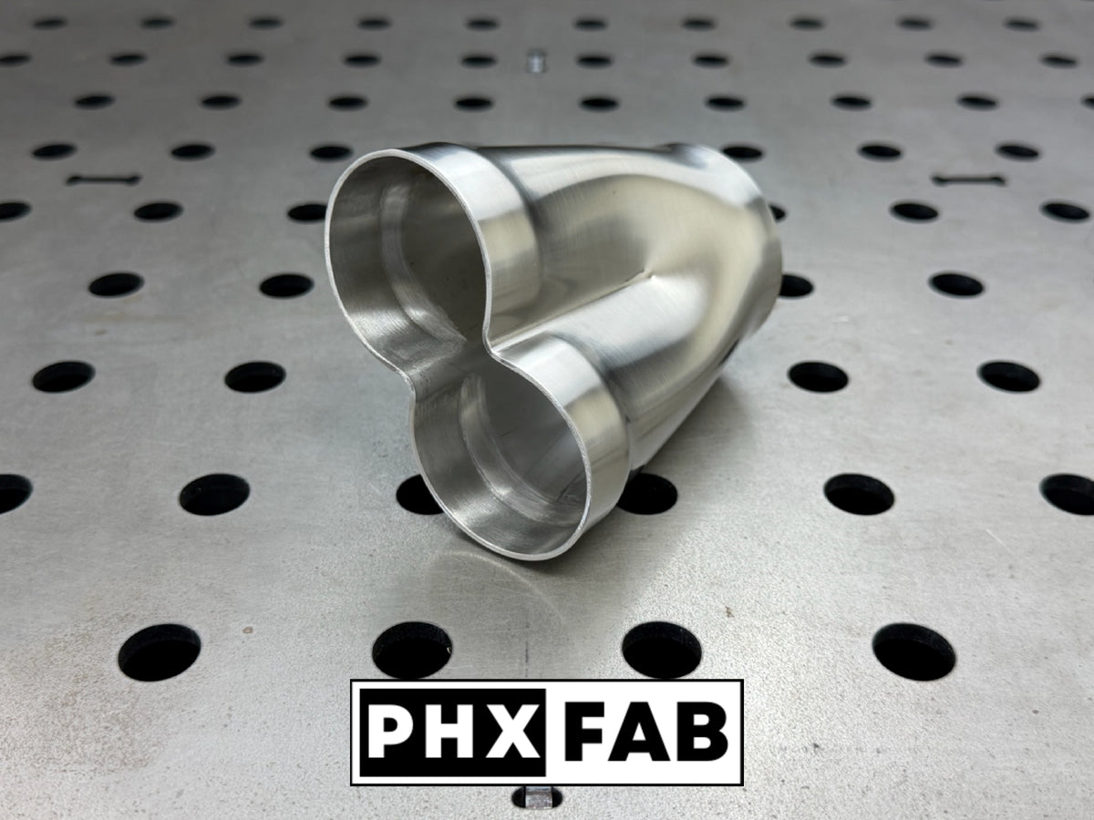 2" Inlet 2 1/4" Outlet 2 Into 1 Weld On Merge Collector 304 Stainless Steel