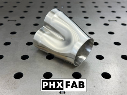 2" Inlet 2 1/4" Outlet 2 Into 1 Weld On Merge Collector 304 Stainless Steel